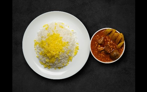 چلو خورشت قیمه سیب زمینی